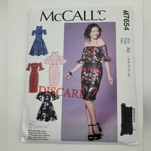 β¨4/$20β¨ McCalls M7654 Dress Sewing Pattern Uncut Size 6-14 DIY Supplies